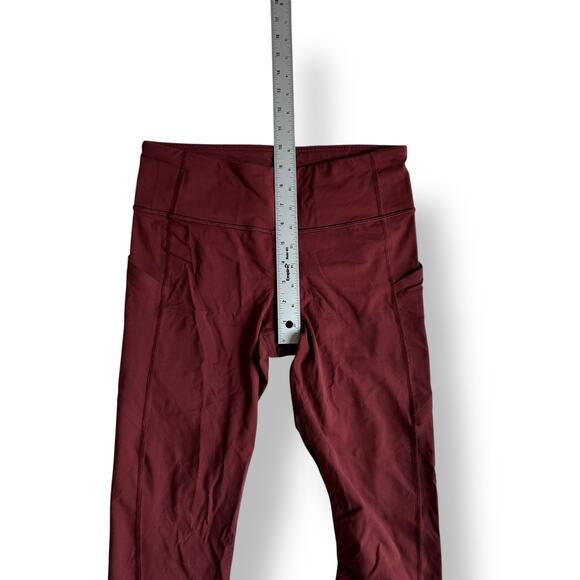 Lululemon Athletica Pace Rival‎ Cropped Leggings Womens Size 6 in Maroon Red - Picture 5 of 10